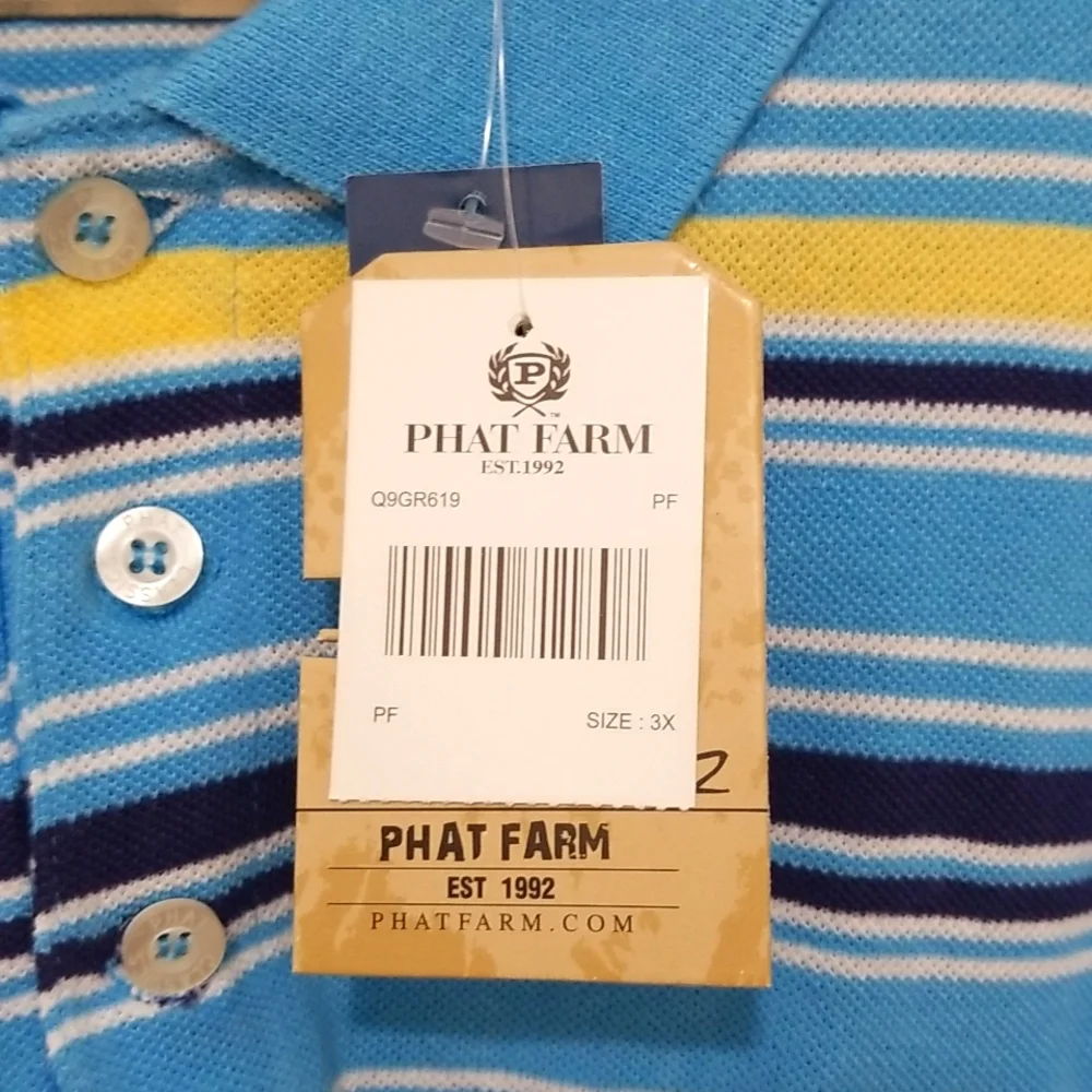 NWT Men's Phat Farm Striped Polo Shirt Size 3XL - Picture 5 of 5